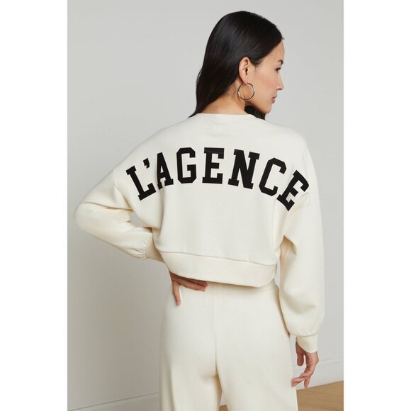 L’agence Tops - L’AGENCE Luvia Ivory Cropped Sweatshirt Rare Sold-Out Icon New With Tags Medium